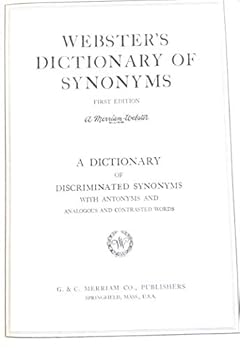 Hardcover Webster's Dictionary of Synonyms [Unknown] Book