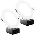 Sunco 6 Inch Ultra Thin LED Recessed Ceiling Lights, Slim Canless with Junction Box, 850 LM, 5000K Daylight, Dimmable, 14W=100W, Wafer Thin, 50000 Lifetime Hours ETL 2 Pack