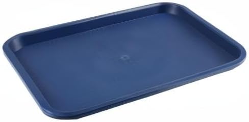 ZOENHOU 6 Pack 14 x 10 Inch Plastic Fast Food Tray, Rectangular Cafeteria Trays Food Serving Tray Bulk, Plastic Lunch Trays for Serving Food Home Restaurant Dinning Room Organization, Blue - Image 8