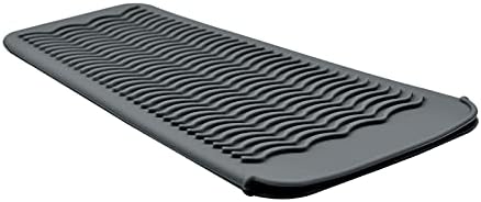 EIOKIT Silicone Heat Resistant Travel Mat Pouch for Hair Straightener,Crimping Iron,Hair Curling Iron,Hair Curling Wand,Flat Iron,Hair Waving Iron and Hot Hair Styling Tools (Grey) 1 Pack