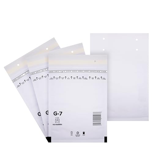 100 Versandtaschen Luftpolsterumschläge DIN A4 haftklebend Luftpolsterversandtaschen Luftpolstertaschen Gr. G/7 G7 weiß (250mm x 350 mm) Umschläge gepolstert Polsterumschlag Taschen
