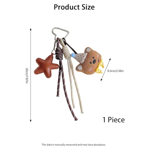 Image of 1 Piece Keychains Aesthetic, Bag Charms for Handbags, Cute Keychain for Girls, Plush Bear Design, Matching Key Rings for Home