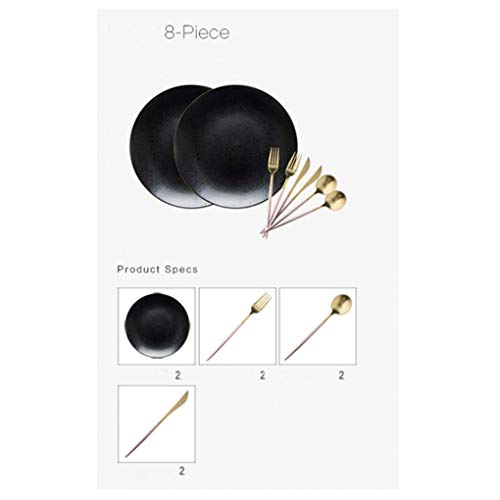 Ensemble de vaisselle en céramique noire pour table sans tache - 7