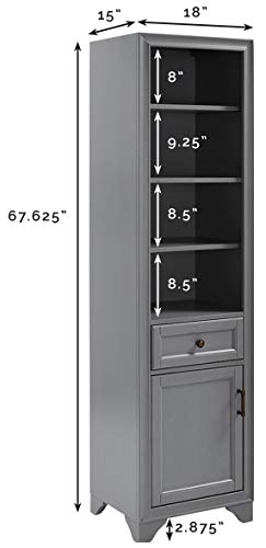 Crosley Furniture Tara Bathroom Linen Cabinet, Vintage Gray #TOP6