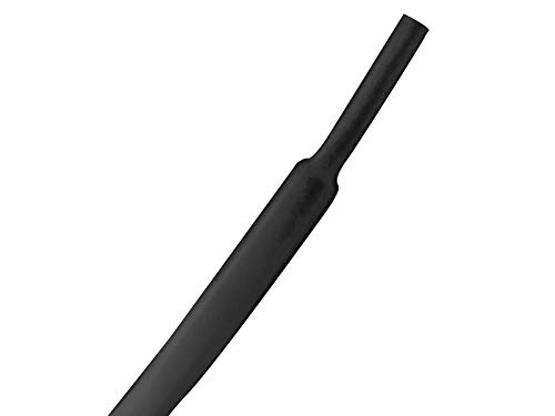 Kable Kontrol Heat Shrink Tubing - 1/2” Inch - 100' Ft Long, Black Polyolefin - 2:1 Industrial Shrink Tube & Cable Sleeve for Electrical Wire
