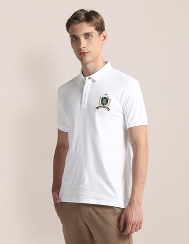 Image of Ribbed Collar Solid Polo Shirt