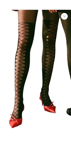 Fashion Tights for Women, Lace-Up Design, Black color