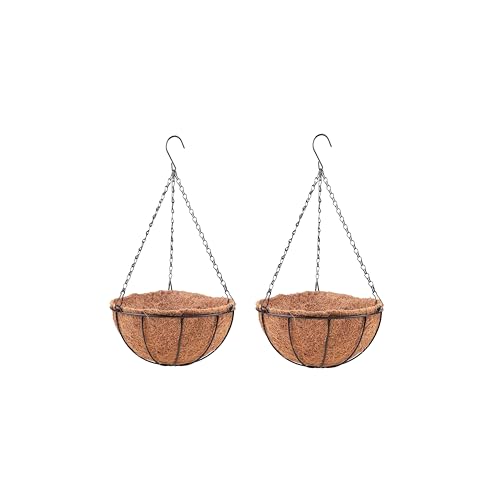 LaLaGreen Hanging Planters for Outdoor Plants (2 Pack, 12 Inch) Hanging Baskets with Coco Liner...