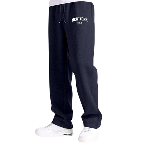 Baggy Sweatpants for Boys Teens Open Bottom Wide Leg Sweats Pants Letter Graphic Elastic Waist Joggers Trousers