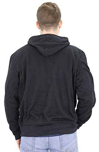 Bronze Eagle Men's Embroidered American Flag Pullover Fleece Hoodie, X-Large, Black #TOP1