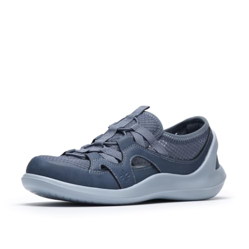 Clarks Clarks CloudSteppers Women's Solevana Step Sneaker, Blue Grey Textile, 9 Wide US