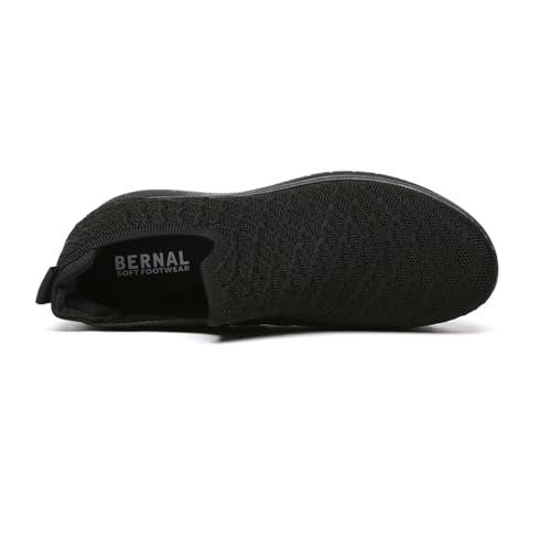 Image of Bernal Black Sneakers for Women Walking Shoes Non Slip Lightweight Casual Breathable Tennis Shoes Work Travel