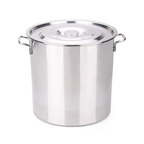 Stainless steel soup pot Large capacity bucket Oil storage barrel Storage bucket (23.7×23.7in-153L/40Gallon)