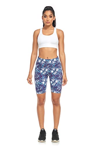 Raypose Athletic Workout Shorts For Women Summer High Waist Gym Biker Short Leggings With Pockets Plus Size Hiking Lounge 8" Purple Abstract-L #TOP1