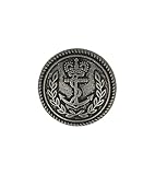 Métal MYMERCERIE Lot de 3 Boutons métal Ancre 15mm Viel Argent