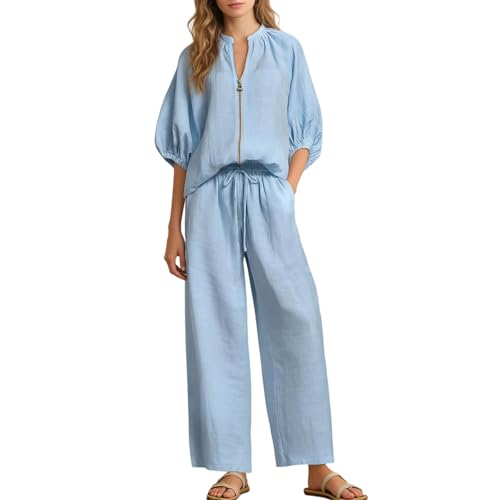 Ensemble d'été confortable pour femme coupe ample et tissu léger