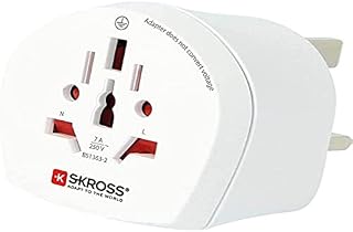 SKROSS | 1.500225-E | World to UK | Universal Travel Adapter for UK - Voltage and Power 100V  700W / 250V  1750W - Anti Electric Shock Protection