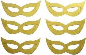 Generic Masquerade Golden Paper Eye Mask - 6PC for Kids & Adults