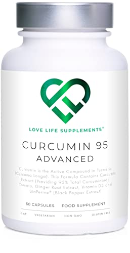 Price comparison product image Curcumin 95 Advanced by LLS / High Strength Curcumin (The Active Component of Turmeric) with 95% Curcuminoids + BioPerine®,  Vitamin D