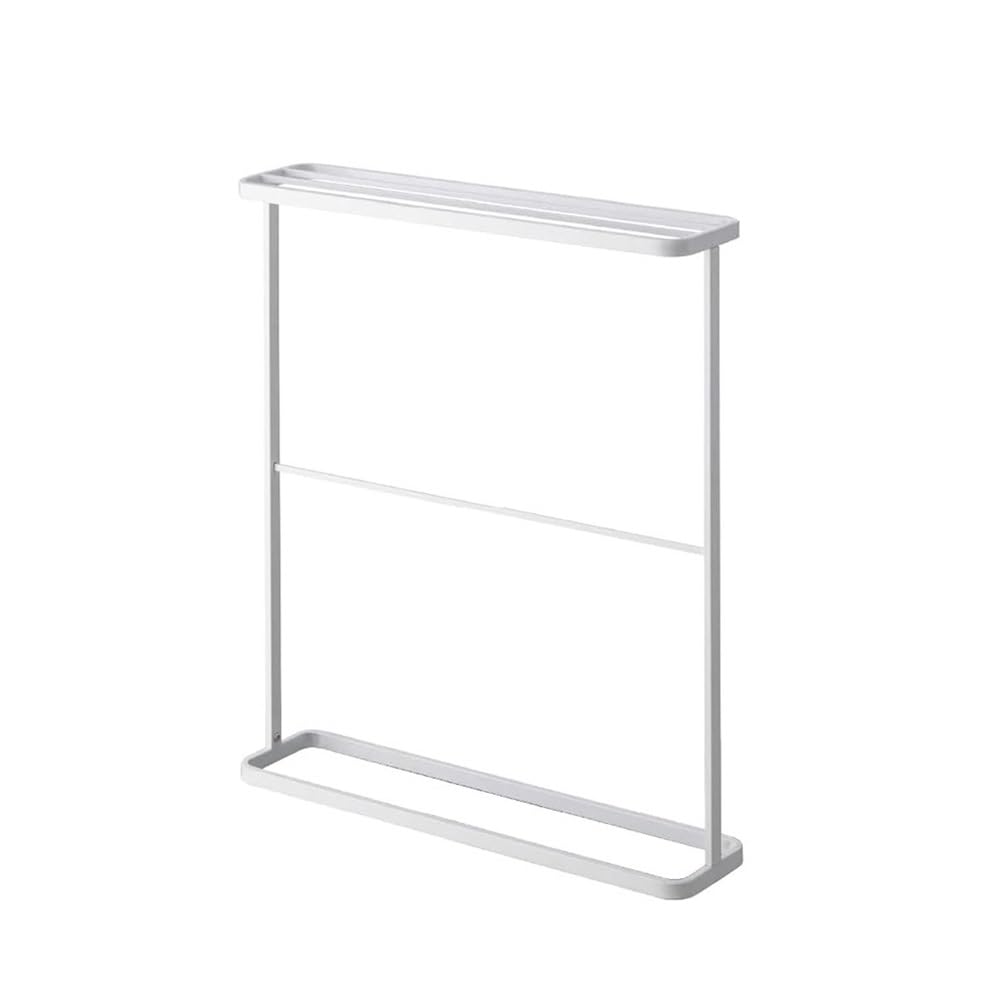 towel rail Iron Floor Towel Rack Bathroom Storage Simple(White)