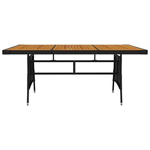 Mobilier de jardin 7 pièces polyrotin noir résistant intempéries durable - 8