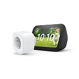 Nuevo Echo Show 5 (3.ª generación) | Antracita + Meross Smart Plug (enchufe inteligente WiFi), compatible con Alexa - Kit de inicio de Hogar digital