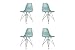 Ventemeublesonline Set 4 CHAISES Tower Chrome EAUMARINE Extra Quality