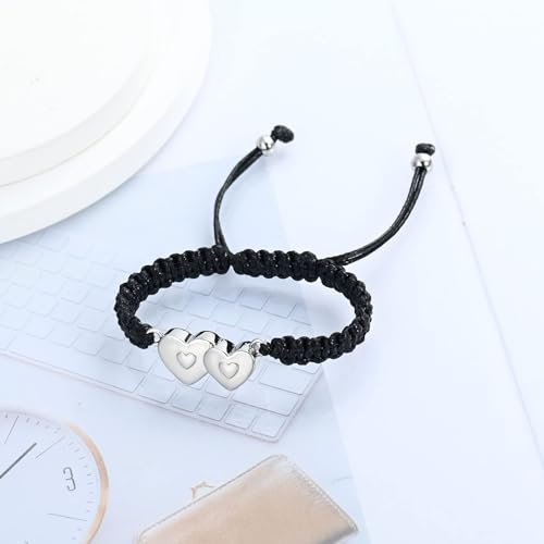 QGJNSGC Double Heart Cremation Bracelet for Women Urn Ash Bracelet Forever in My Heart Urn Memorial Jewelry for Loss of Loved Ones Pet Funeral Keepsake Gift (Silver) - Image 4