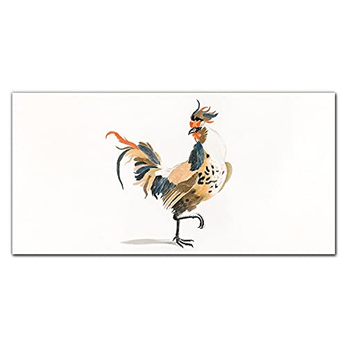 Photo sur verre animal coq 100x50cm tableau décoration murale en verre trempé