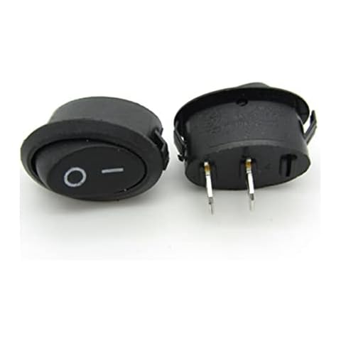 MINI SWITCH OVAL 25X17mm 6A 250V 2 pin black on off 0/1 rocker switch Cover