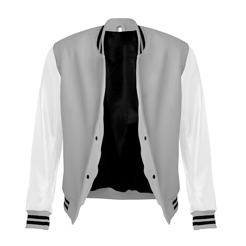Image of Red And Black Letterman Jacket Men - Mens Black Varsity Letterman High School Baseball Bomber Jacket