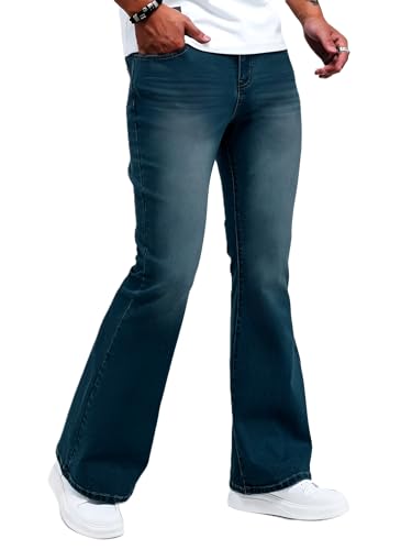 Image of Ben Martin Men's Bell Bottom Jeans || Bootcut Denim Pants || Wide Leg Flared Jeans for Men || High Waist Stretchable Retro Fit || Cotton Jeans for College Casual (1)