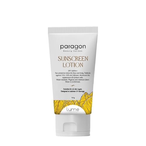 Image of Lume By Paragon Beauty Garden Sunscreen Lotion SPF 50 & PA++ | Protected from UVA UVB Rays | Water Resistant | All Skin Types for Women and Men (120 gm)