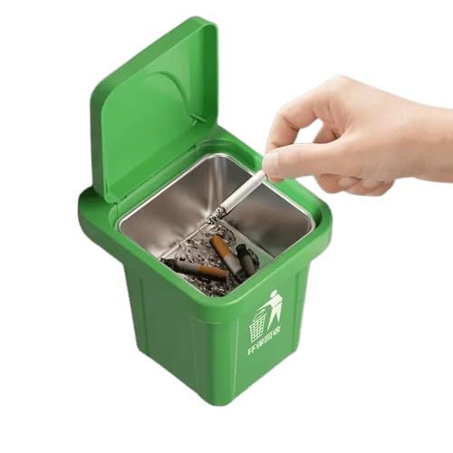Multicolor Wall Hanging Ashtray Compact Dustbin with Lid Space Saving Smokers Ash Bin for Home, Office & Outdoor Use Stainless Steel Mounted Cigarette (Pack of 1)-image-15