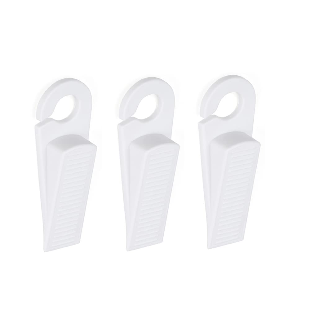 tooloflife 3 PCS Door Wedges Rubber Door Stop Stopper Anti Slip Door Stop Heavy Duty for Bathroom, Kitchen, Children's Room(White)