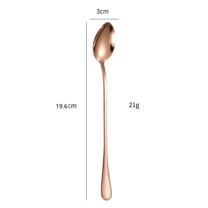 10-Pack Long Handle Spoons For Iced Tea & Coffee - Stainless Steel Rose Gold Mixing Spoons, 7.5 Inches - View #11