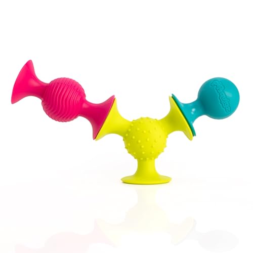 Image of Fat Brain Toys pipSquigz, Sensory Baby Toys 6 Months Plus, Rattle Suction Cup Toy