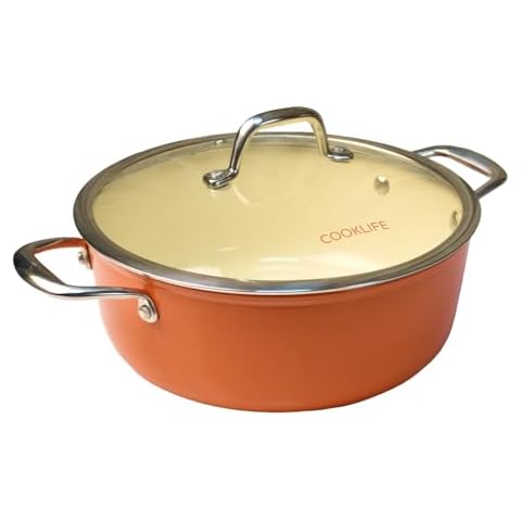 COOKLIFE 5 Quart Enameled Cast Iron Dutch Oven Cover