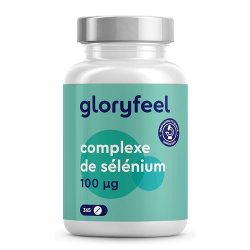 Sélénium Pur avec 100 µg par Dose (365 Comprimés), 1 An D'Approvisionnement, Contribue à une Fonction Thyroïdienne Normale, Soutien le Système Immunitaire, 100% Végétalien, Sans Additifs
