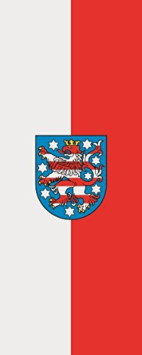Drapeau de Thuringe vertical 120 x 300 cm pour mât de mairie