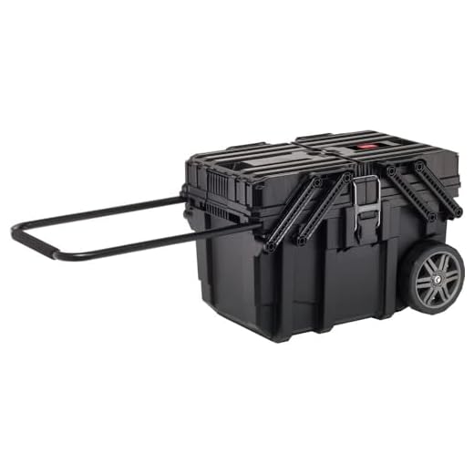 Keter 233743 Job Box - Carro Horizontal, Negro, 62.6 x 35.3 x 39 cm