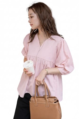 Image of Zilcon Women's Cotton Plain Styles Short Kurti for Women V-Neck Half Sleeve || Kurti for Woman || Short Kurtis for Woman