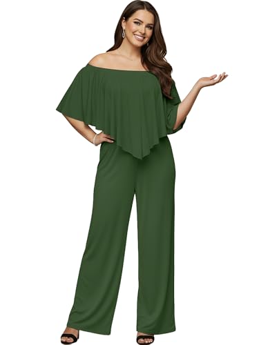 Image of KOH KOH Womens Long Pant Strapless Off Shoulder Pockets One Piece Jumpsuit