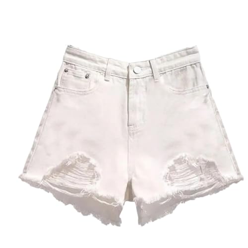 Short d'été décontracté pour silhouette affinée grâce à sa taille haute blanche