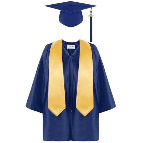 Set Toga E Tocco Per Bambini 2-12 Anni Vestito Diploma Per Bambino E Bambina Toga Laurea Bambino Con Stola Tocco E Nappina 2026 Costume Da Laureato Per Asilo Nido, Scuola Materna E Elementari