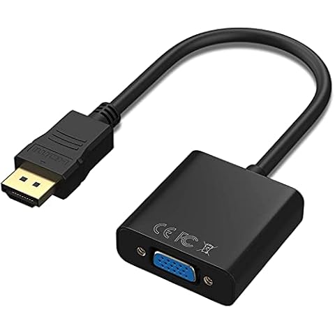 HDMI to VGA Adapter 1080p with Audio Cable (Male to Female) Compatible Desktop, Laptop, PC, Monitor, Projector, HDTV, Chromebook, Raspberry Pi Cover