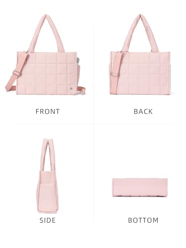 Image of WESTBRONCO Puffer Crossbody Bags for Women Quilted Tote Bag Puffy Weekender Overnight Bag Nylon Shoulder Handbag
