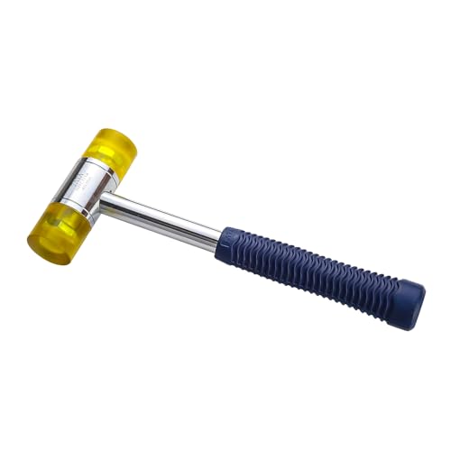 Image of TATA AGRICO Professional Soft Face Hammer Hanbon with Comfortable Grip Non-Slip Fiberglass Handle Soft Face Hammer for Tiles and Other Work Black rubber head (25mm /870gm)