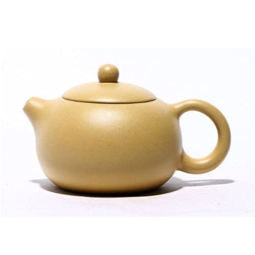 Image of Xishi Teapot 7oz Chinese Zisha Clay Pot Ceramics Purple Sand Mud Kungfu Tea Set Kettle Spherical Filter (Yellow)
