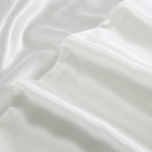 Image of Satin Pillow Cover with Silk Bonnet & 3 Premium Scrunchies - Hair & Skin Care Set for Women - Anti-Frizz Sleeping Combo - Gift Pack (White)